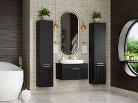 Товар: Шкаф пенал Brevita Enfida 35 R ENF-05035-020P Черный матовый - фото 11 Шкаф пенал Brevita Enfida 35 R ENF-05035-020P Черный матовый — фото 11, Мебель для ванной