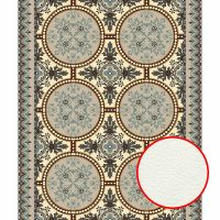 Фреска Ortograf Arabesque 33454 Фактура флок FLK Флизелин (3*3,6) Желтый/Бежевый/Бирюзовый, Орнамент арт-33454 (флок FLK) — фото 1, Фрески