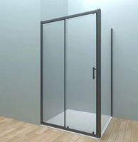 Товар: Душевая стенка Veconi Rovigo KP-05B 100 KP05B-100-01-C4 профиль Черный матовый стекло прозрачное - фото 2 Душевая стенка Veconi Rovigo KP-05B 100 KP05B-100-01-C4 профиль Черный матовый стекло прозрачное — фото 2, Боковые стенки