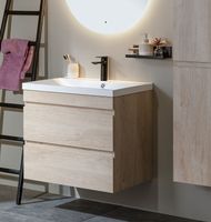 Тумба под раковину Aquanet Нота New 75 334198 подвесная Дуб светлый — фото 11, Мебель для ванной