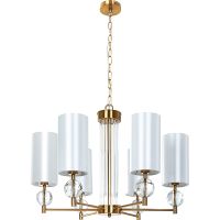 Люстра Artelamp Matar A4027LM-6PB Белая Полированная медь — фото 1, Люстры