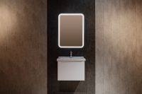 Зеркальный шкаф Silver Mirrors Фиджи Flip 60 LED-00002657 с подсветкой Белый — фото 5, Зеркальные шкафы в ванную