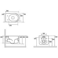 Унитаз Kerasan Nolita 531475 подвесной Borgogna matt без сиденья — фото 4, Унитазы
