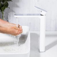 Смеситель для раковины Gappo G83 Белый Хром арт-G1083-82 — фото 2, Смесители для раковины