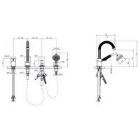 Смеситель на борт ванны Cezares Aphrodite APHRODITE-BVDM-02-Bi Бронза — фото 2, Смесители