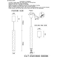 Товар: Подвесной светильник Crystal Lux CLT 232C600 GO 3000K Золото - фото 3 Подвесной светильник Crystal Lux CLT 232C600 GO 3000K Золото — фото 3, Подвесные светильники
