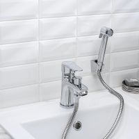 Смеситель для раковины Ростовская Мануфактура Сантехники SL141-001F-1 с гигиеническим душем Хром — фото 2, Смесители