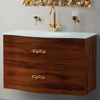 Тумба под раковину Cezares подвесная Вишневый дуб без ручек арт-PETALO-900-2C-SO-RC-P — фото 1, Тумбы под раковину