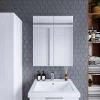 Зеркальный шкаф Бриклаер Хелена 60 4627125416439 Белый — фото 1, Зеркальные шкафы в ванную