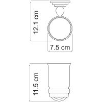 Стакан для зубных щеток WasserKRAFT Ammer Хром матовый арт-K-7028 — фото 3, Стаканы для зубных щеток