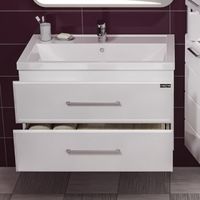 Тумба под раковину СанТа Омега 80 207005 подвесная Белая — фото 5, Тумбы под раковину