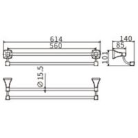 Товар: Полотенцедержатель CeramaLux Domino 95409 двойной Хром - фото 2 Полотенцедержатель CeramaLux Domino 95409 двойной Хром — фото 2, Полотенцедержатели