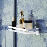 Стеклянная полка AM.PM Sense L A7455100 Серебристая — фото 3, Полки для ванной и душа