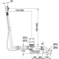 Слив-перелив Bette B603-901 полуавтомат Хром — фото 2, Сливы-переливы