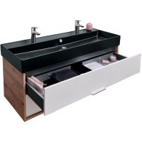 Тумба под раковину Jacob Delafon Vivienne 120 EB1669-E75-J5 подвесная Белая глянцевая Дуб давос натуральный — фото 3, Тумбы под раковину