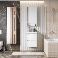 Тумба под раковину Aquaton Сканди 45 подвесная Белая арт-1A251601SD010 — фото 6, Тумбы под раковину