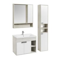 Товар: Зеркало со шкафом Aquaton Флай 80 1A237702FAX10 Белый Дуб крафт - фото 3 Зеркало со шкафом Aquaton Флай 80 1A237702FAX10 Белый Дуб крафт — фото 3, Зеркальные шкафы в ванную