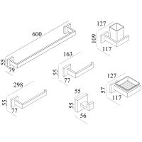 Набор аксессуаров для ванной Boch Mann CR-F25B BM9641 Черный матовый — фото 9, Наборы аксессуаров для ванной комнаты