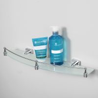 Стеклянная полка WasserKRAFT Dill K-3944 Хром — фото 3, Полки для ванной и душа