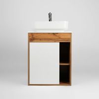 Товар: Тумба под раковину VIANT Бостон 65 VBOS65N-T1STP подвесная Белая Дуб Вотан - фото 3 Тумба под раковину VIANT Бостон 65 VBOS65N-T1STP подвесная Белая Дуб Вотан — фото 3, Мебель для ванной