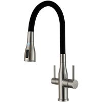 Смеситель для кухни Gappo G4399-65 Сатин Черный — фото 1, Смесители для кухни