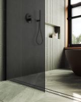 Душевая перегородка Maybah Glass MGD-682-6ш 1090x1950 в широком профиле Черный стекло графитовое матовое — фото 6, Душевые перегородки