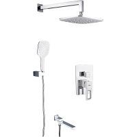 Душевая система Gappo Futura G7117-8 Белый Хром — фото 1, Встраиваемые душевые комплекты