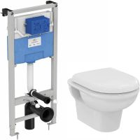 Комплект унитаза с инсталляцией Ideal Standard Prosys Exacto X042601 с сиденьем Микролифт — фото 1, Комплекты унитаз + инсталляция