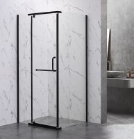 Душевой уголок Veconi Rovigo RV-18B 90x90 RV18B-90-01-C5 профиль Черный матовый стекло прозрачное — фото 2, Душевые уголки