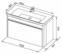 Тумба с раковиной Aquanet София 105 212588 подвесная Белый глянец — фото 12, Тумбы с раковиной