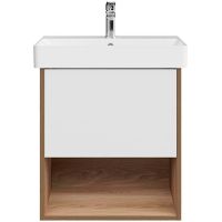 Тумба под раковину Kerama Marazzi Pro 55 PRO.55.1\OLM подвесная Белая матовая Швейцарский вяз — фото 2, Тумбы под раковину