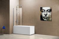 Шторка на ванну Vincea VSB-11800CL 80x140 профиль Хром стекло прозрачное — фото 2, Неподвижные шторки для ванной