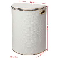 Корзина для белья Geralis PWG-O Punto Белая, кант Золото, полукруглая — фото 5, Корзины для белья