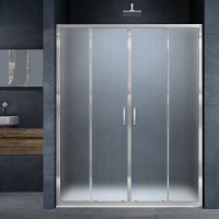 Душевая дверь Vincea Alpha 160 VDS-3AL2160MT профиль Хром стекло текстурное — фото 2, Душевые двери в нишу