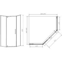 Душевой уголок Vincea Slim-N 90x90 VSP-4SN900CLGM профиль Вороненая сталь стекло прозрачное — фото 5, Душевые уголки трапеция