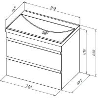Товар: Тумба под раковину Aquanet Нота New 75 334204 подвесная Дуб холден - фото 11 Тумба под раковину Aquanet Нота New 75 334204 подвесная Дуб холден — фото 11, Тумбы под раковину