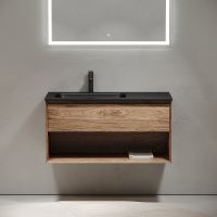 Тумба под раковину Sancos Marmi 1.0 100 L MR1.0100LECH подвесная Дуб чарльстон — фото 12, Мебель для ванной