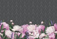 Фреска Ortograf Цветы 33599 Фактура бархат FX Флизелин (4*2,7) Серый/Розовый/Зеленый, Цветы — фото 2, Фрески