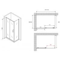 Товар: Душевой уголок Abber Schwarzer Diamant 140x60 AG30140B5-S60B5 профиль Черный стекло прозрачное - фото 5 Душевой уголок Abber Schwarzer Diamant 140x60 AG30140B5-S60B5 профиль Черный стекло прозрачное — фото 5, Прямоугольные душевые уголки