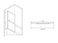Товар: Шторка на ванну Abber Immer Offen 100х140 AG70100B профиль Черный стекло прозрачное - фото 3 Шторка на ванну Abber Immer Offen 100х140 AG70100B профиль Черный стекло прозрачное — фото 3, Неподвижные шторки для ванной