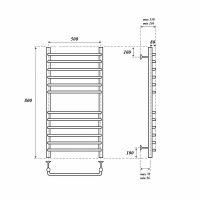 Электрический полотенцесушитель Point Нептун Премиум PN09158SE П12 500x800 левый/правый Хром — фото 4, Электрические полотенцесушители