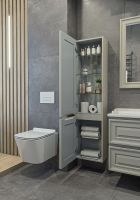 Товар: Шкаф пенал Caprigo Ponza 40 L 13550L-030.000.00.20 подвесной Серый матовый - фото 2 Шкаф пенал Caprigo Ponza 40 L 13550L-030.000.00.20 подвесной Серый матовый — фото 2, Мебель для ванной