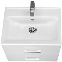 Тумба с раковиной Marka One Elena 60П У96877 подвесная Белый глянец — фото 2, Мебель для ванной