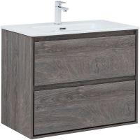 Тумба под раковину Aquanet Милан 80 336374 подвесная Дуб рошелье — фото 1, Тумбы под раковину