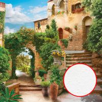 Фреска Ortograf Городской пейзаж 30725 Фактура бархат FX Флизелин (2,7*2,7) Бежевый/Зеленый, Город/Листья арт-30725 (бархат FX) — фото 1, Фрески