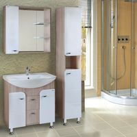 Тумба под раковину Onika Стиль 75 Светлый ясень Белый — фото 2, Мебель для ванной