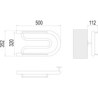 Водяной полотенцесушитель Terminus Фокстрот (1) 320x500 4620768881237 с полкой Хром, боковое подключение, G 1" НР — фото 3, Водяные полотенцесушители