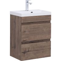 Тумба под раковину Aquanet Нота New 50 334190 подвесная Дуб веллингтон табак — фото 1, Тумбы под раковину