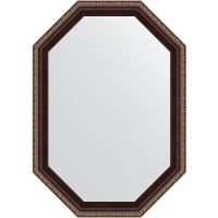 Зеркало Evoform Polygon 69х49 BY 7273 в багетной раме - Махагон с орнаментом 50 мм — фото 1, Мебель для ванной