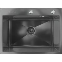 Кухонная мойка Ulgran Steel US 600-002 Черная брашированная сталь — фото 1, Кухонные мойки